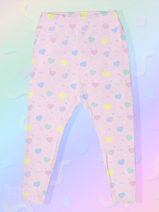 Rainbow Hearts Plus Size Leggings