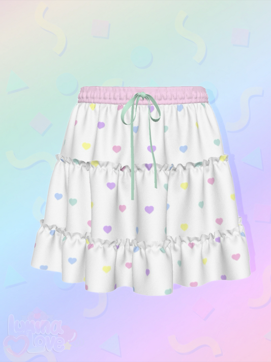 Candy Hearts Ruffle Skirt