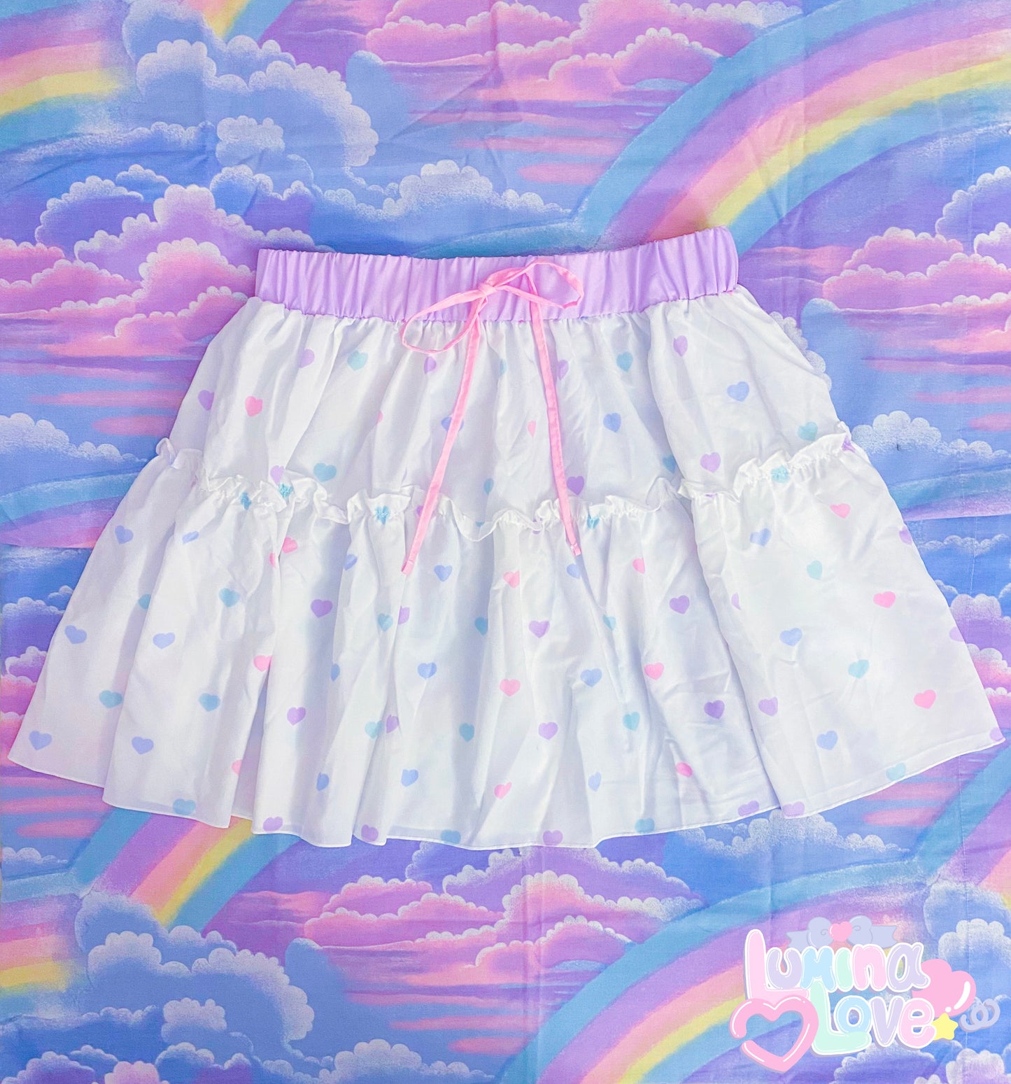 Fancy Hearts Ruffled Skirt