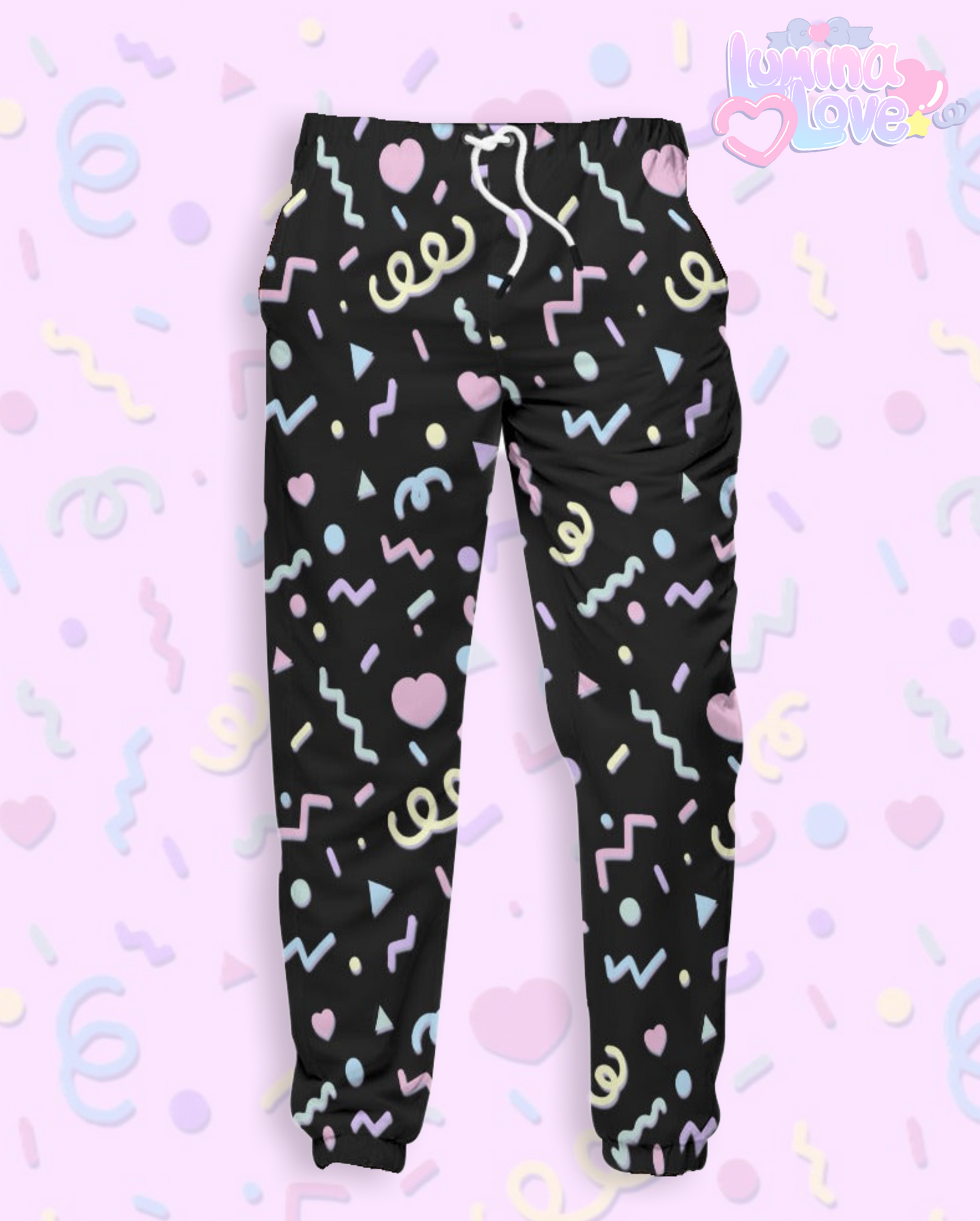 80s Pastel Pants (Black)