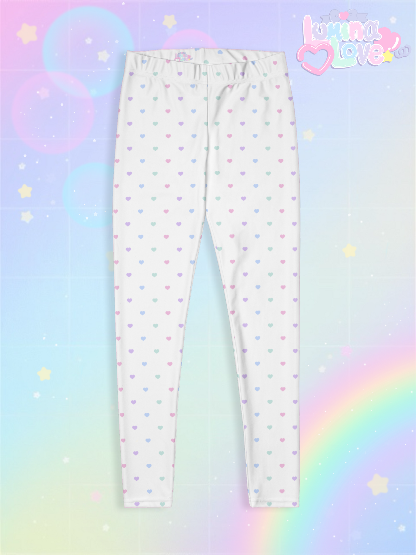 Fancy Hearts Leggings (White)