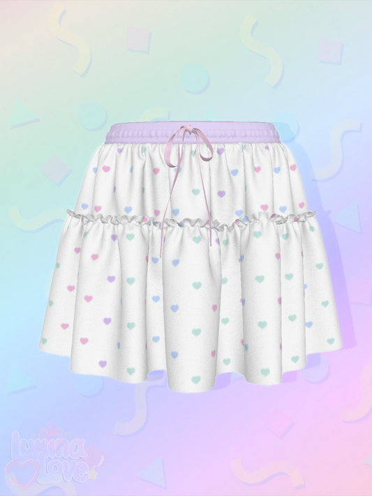 Fancy Hearts Ruffle Skirt