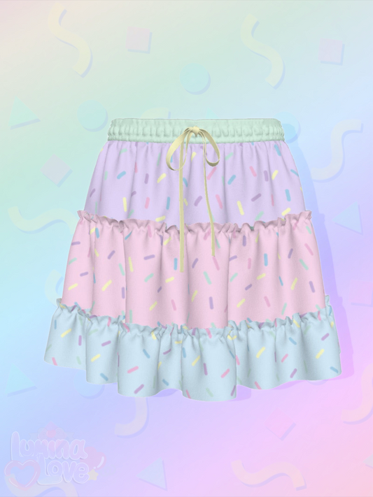 Ice Cream Sprinkles Ruffle Skirt