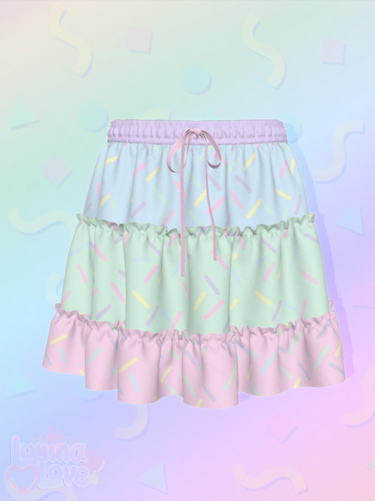 Rainbow Sprinkles Ruffle Skirt