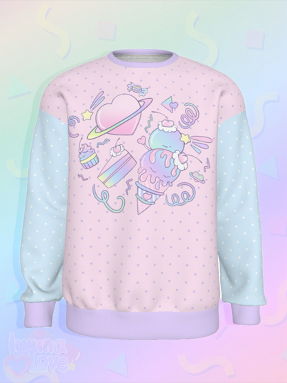 Galaxy of Sweets Knitted Fleece Sweater
