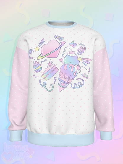 Galaxy of Sweets Knitted Fleece Sweater