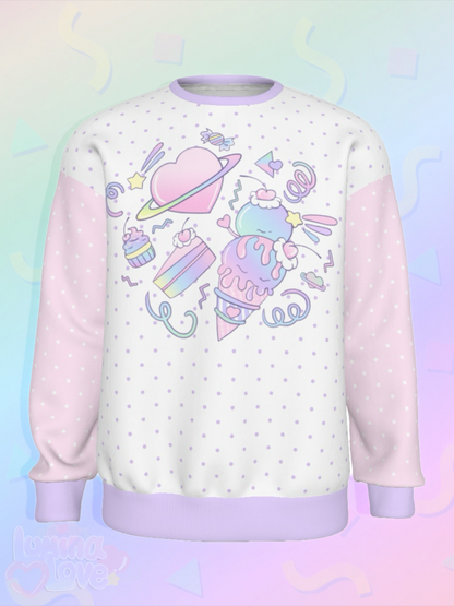Galaxy of Sweets Knitted Fleece Sweater