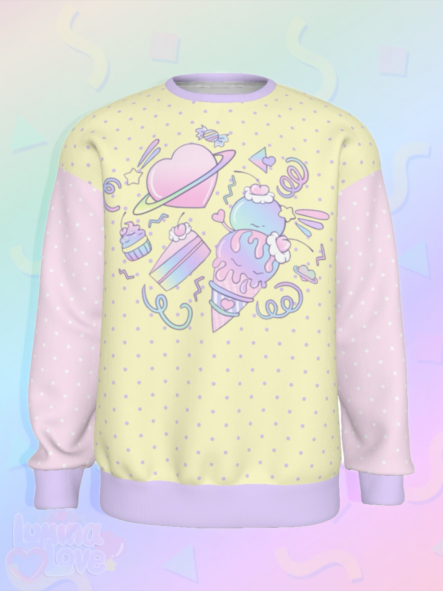 Galaxy of Sweets Knitted Fleece Sweater