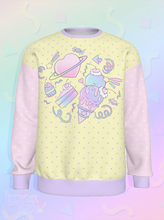 Galaxy of Sweets Knitted Fleece Sweater