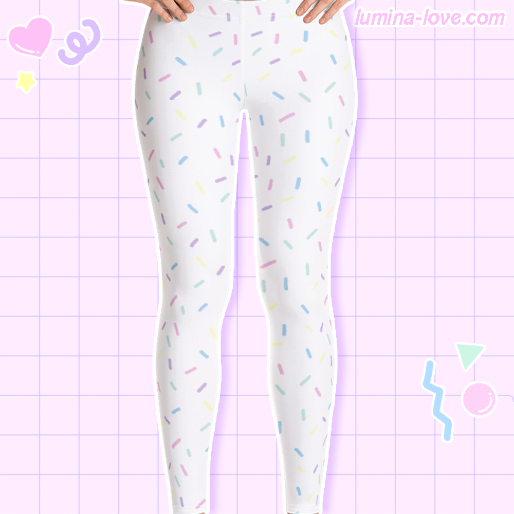 ♡ Ice Cream Sprinkle Leggings (White) ♡