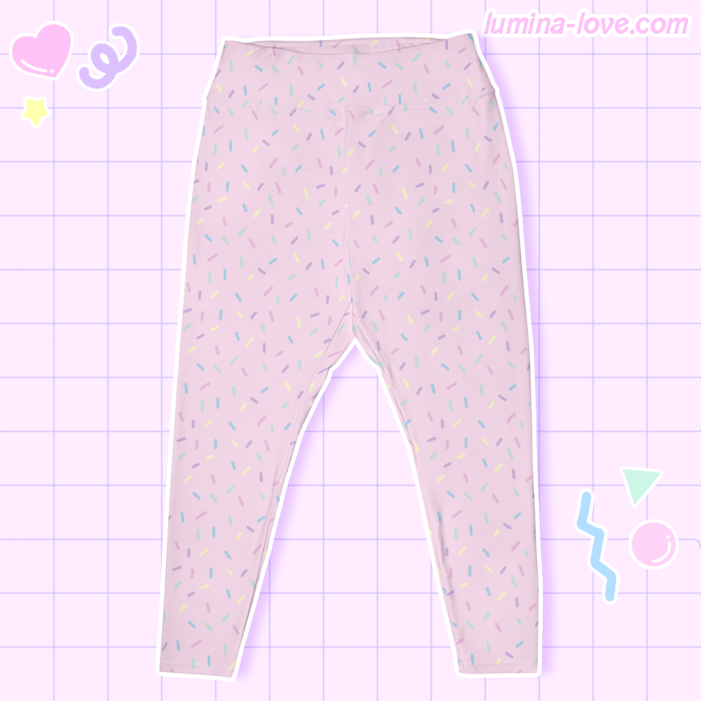 ♡ Ice Cream Sprinkle Plus Size Leggings (Pink) ♡