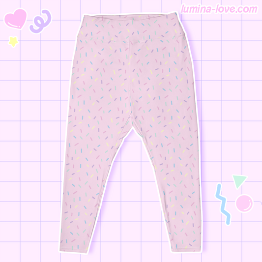 ♡ Ice Cream Sprinkle Plus Size Leggings (Pink) ♡