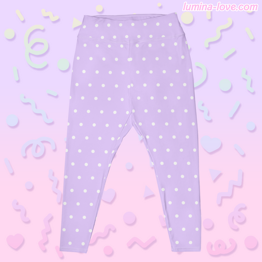♡ Polka Dot Plus Size Leggings (Lavender) ♡