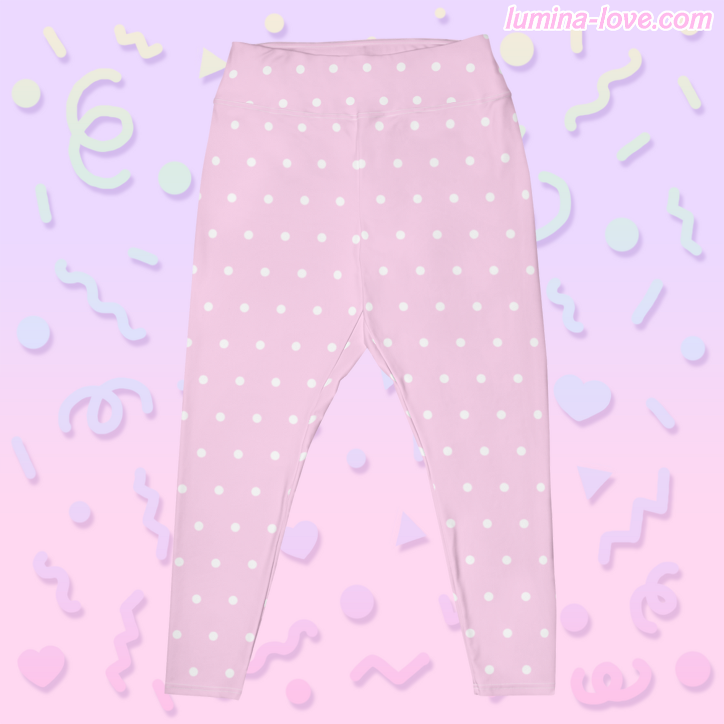 ♡ Polka Dot Plus Size Leggings (Pink) ♡